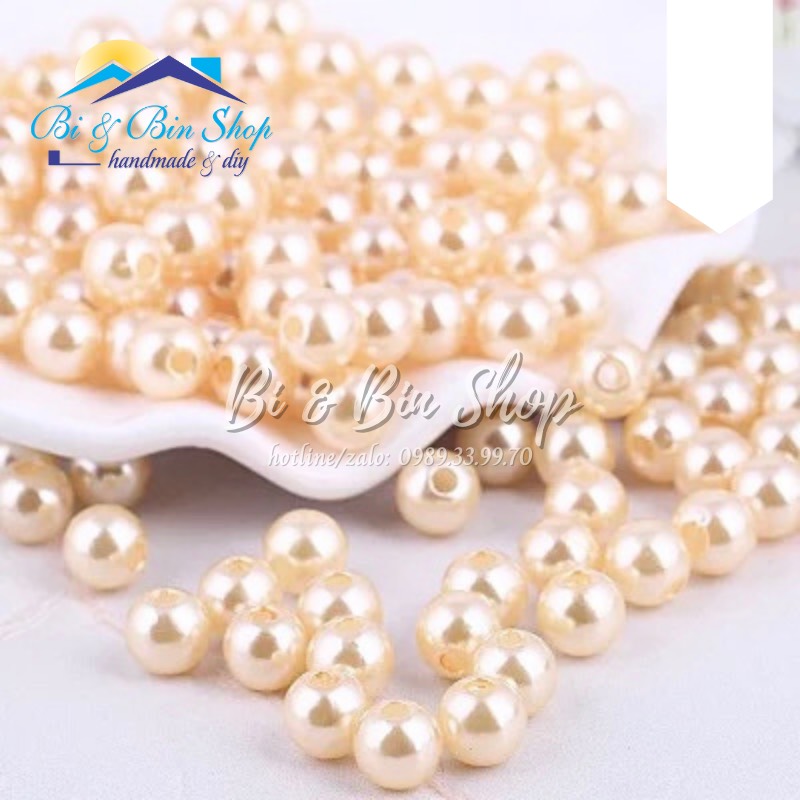 40g hạt trai hạt bẹt 6mm đính kết trang phục, làm phụ kiện thời trang