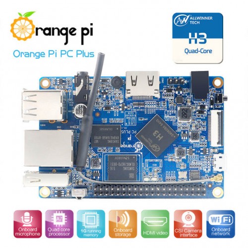 Máy tính nhúng Orange Pi PC Plus ARM H3 Quad-core Cortex-A7 1GB DDRAM3