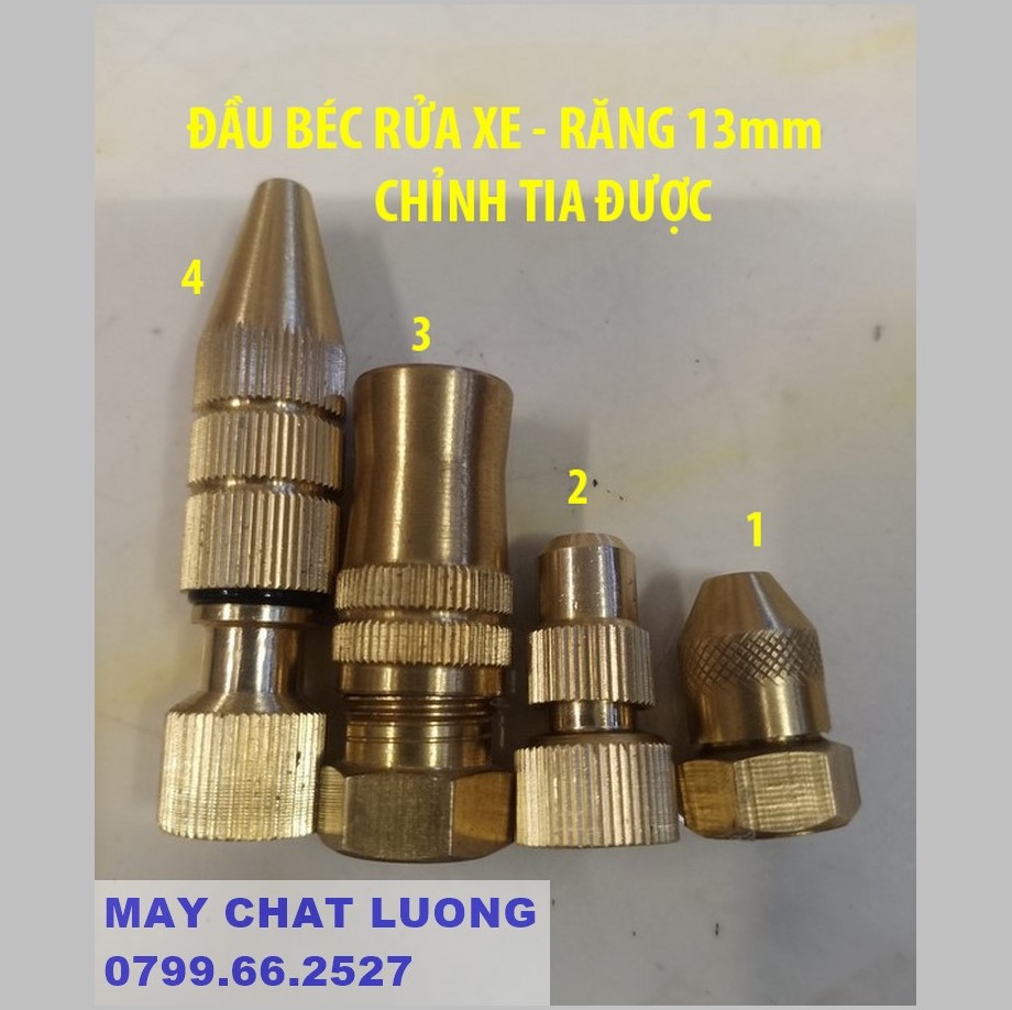 Đầu Béc cá sấu ren trong 13mm - Béc thau - Béc rửa xe, rửa máy lạnh