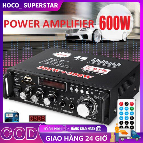 khuếch đại công suất-Amply Mini Karaoke Bluetooth BT-298A, Âm ly Bluetooth Karaoke Tại Nhà, Amli Cho Xe Ô Tô – 12 Tháng-Bộ khuếch đại Bluetooth BT-298A