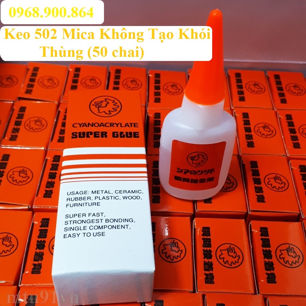 [FREE SHIP]: KEO 502 MICA KHÔNG TẠO KHÓI (THÙNG 50 CHAI)