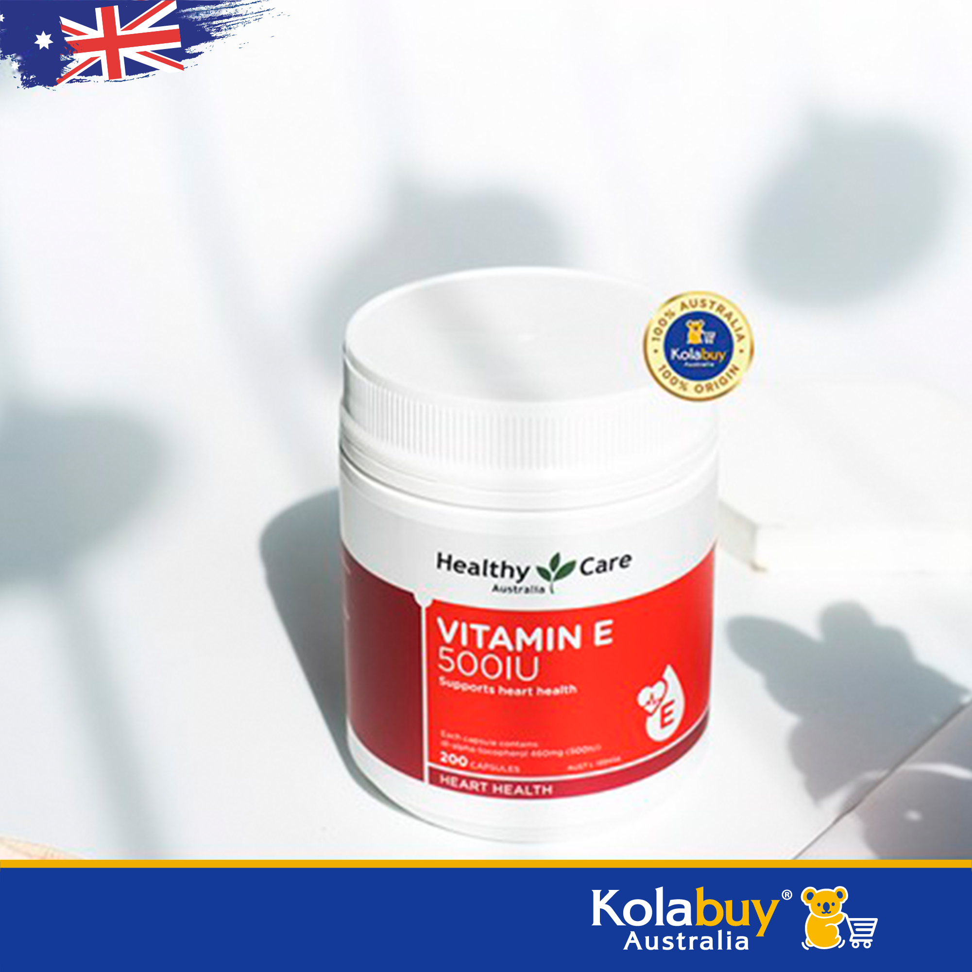 Viên uống bổ sung vitamin e của úc healthy care vitamin e 500iu 200 viên