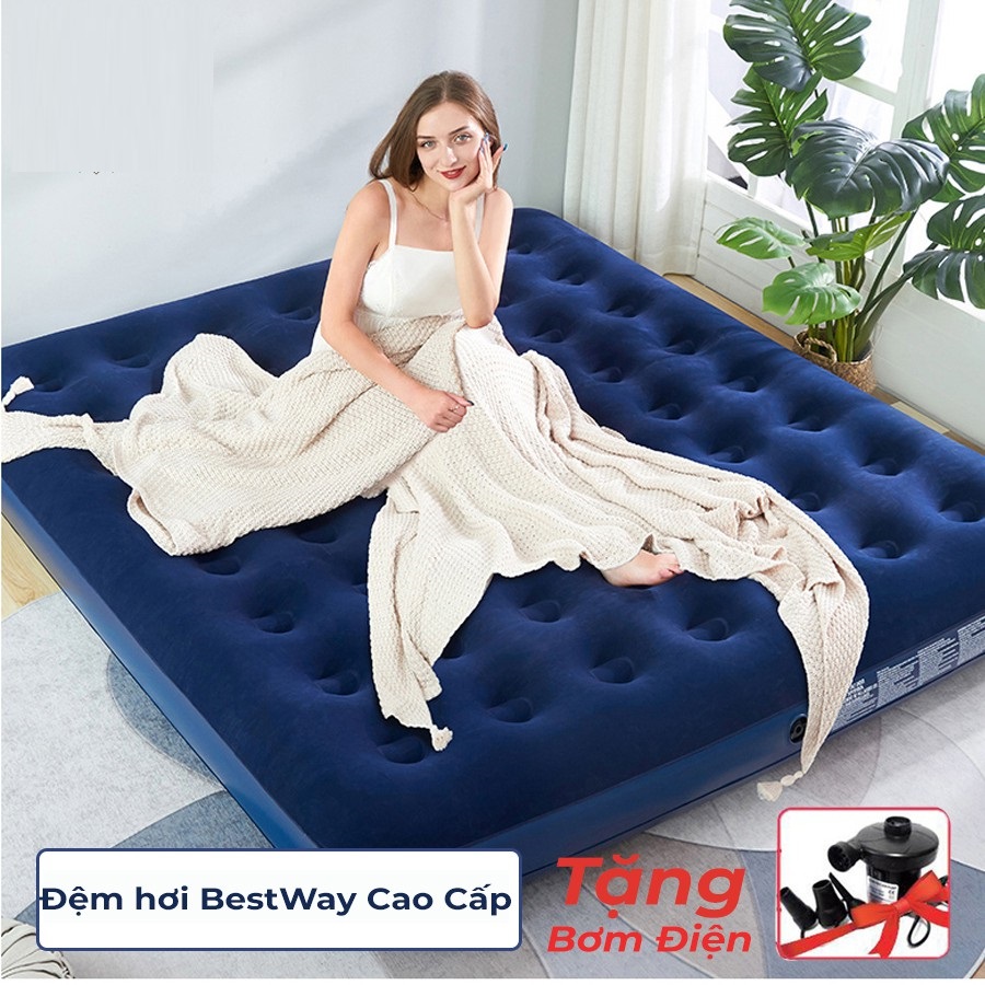 Đệm hơi bestway - nệm hơi bestway 67002 kích thước 19122 cm kèm bơm điện