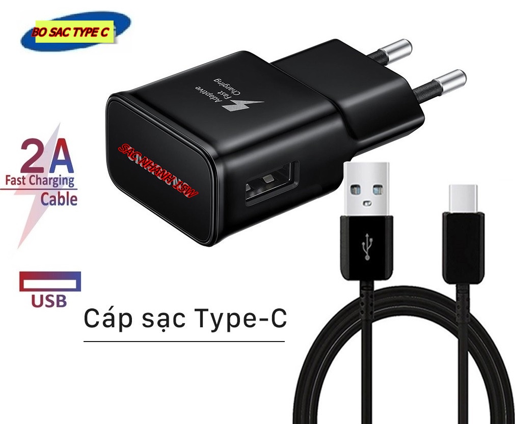Bộ sạc nhanh type c 15w, củ và dây cáp sạc nhanh dùng cho samsung a8/a9/a20/a30/a50/a51/m20/m30/m40/m50/s10/s20/s21/s22/note10/note20