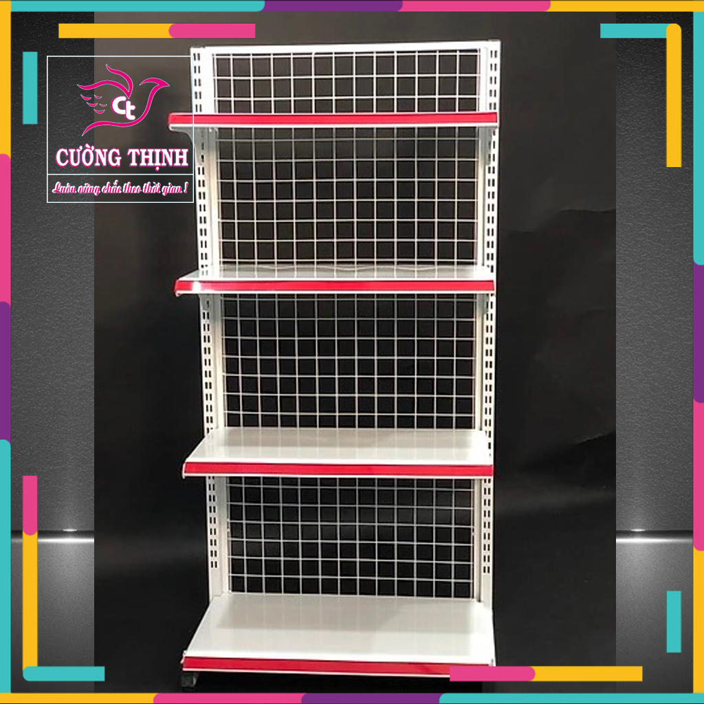 Kệ siêu thị đơn dài 70cm x rộng 35cm x cao 150cm x 4 tầng..