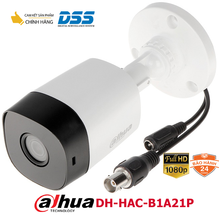 Camera hdcvi thân 2mp fullhd 1080p dahua dh-hac-b1a21p chính hãng dss việt nam