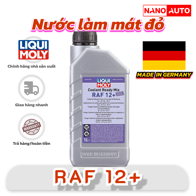 Nước làm mát đỏ liqui moly cool raf12+ coolant ready mix, nước tản nhiệt đỏ 1000ml