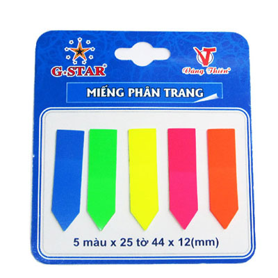 Miếng Phân Trang Đánh Dấu Trang Gstar 5 Màu