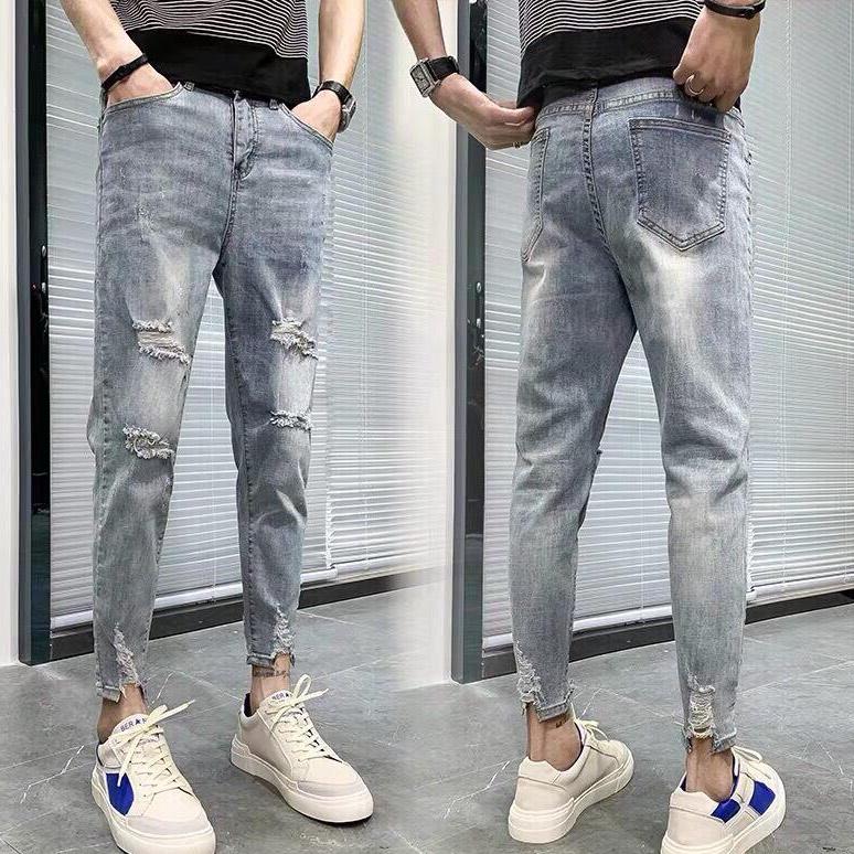 [HCM]quần jean nam xanh xám rách xước phong cách ms 00 ANN violetfashion