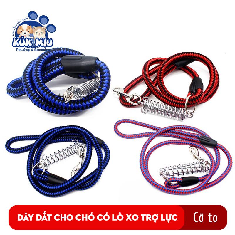 Dây dắt trợ lực có lò xo cỡ lớn cho chó Kún Miu nhiều màu sắc