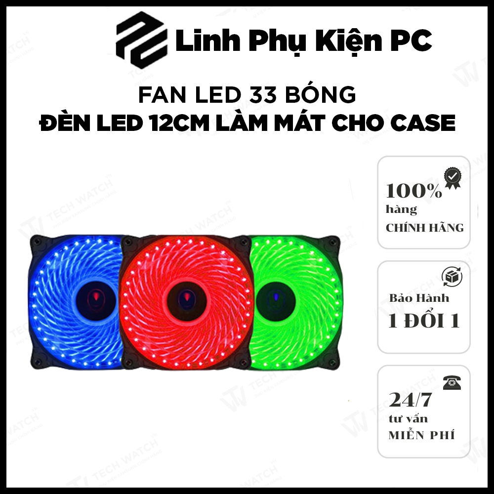 Fan Led 33 Bóng Đèn Led 12cm Làm Mát Cho Case Máy Tính