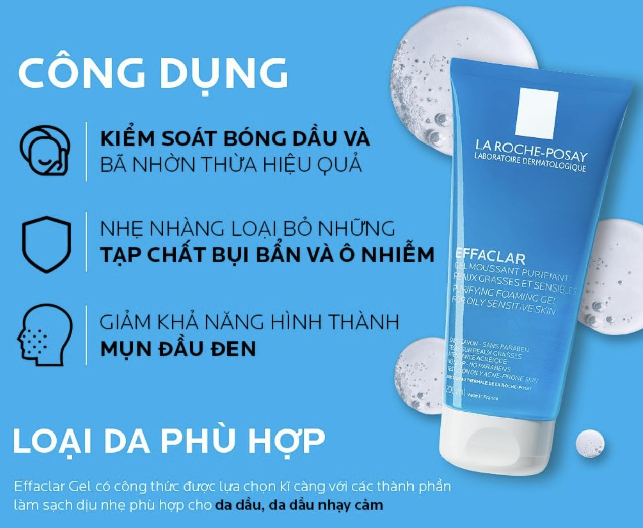 Sữa rửa mặt La roche Posay 50ml
