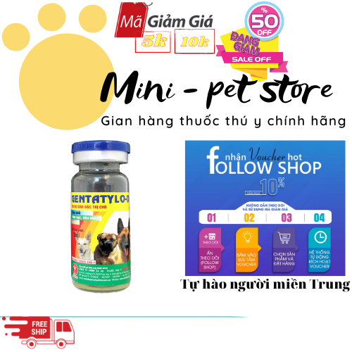 [LỌ 10ML KHÁNG SINH THUỐC CHO CHÓ] CHÓ BỊ VIÊM RUỘT, TIÊU CHẢY, ÓI MỮA, VIÊM VÚ -  GENTA D THÚ Y MINH HUY