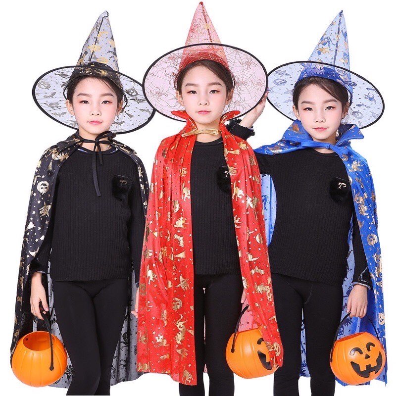 Bộ Áo Mũ Hóa Trang Hình Tượng Phù Thủy Hallowwen