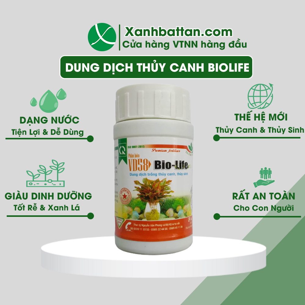 Dung Dịch Thủy Canh Và Thủy Sinh Cho Cây Biolife Thế Hệ Mới Chai 100ml