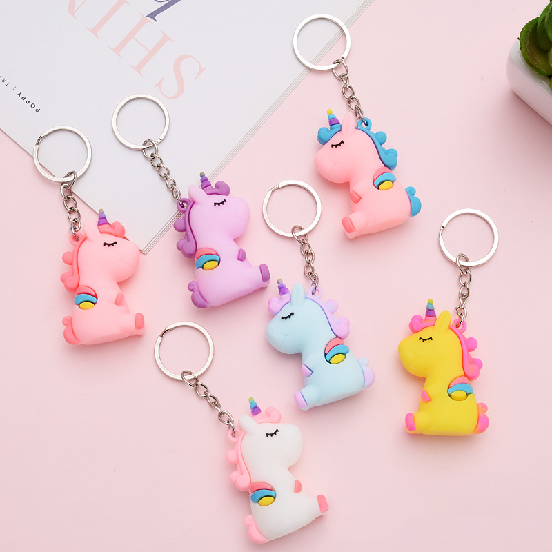 Móc khóa kì lân mini sắc màu kute
