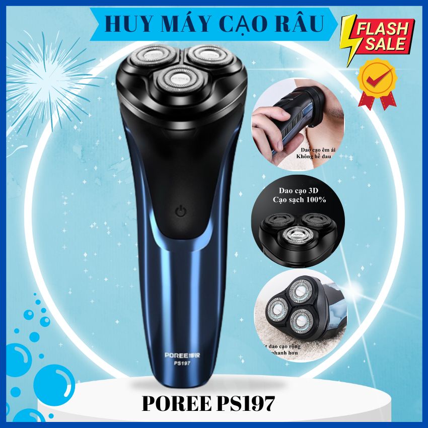 Máy cạo râu poree ps197 chính hãng nội địa trung máy cạo râu poree ps197 giá tốt t03/2023 máy cạo râu poree ps197 poree ps197 ba lưỡi chống nước, sạc nhanh - máy cạo râu máy cạo râu thông minh chống nước poree ps197