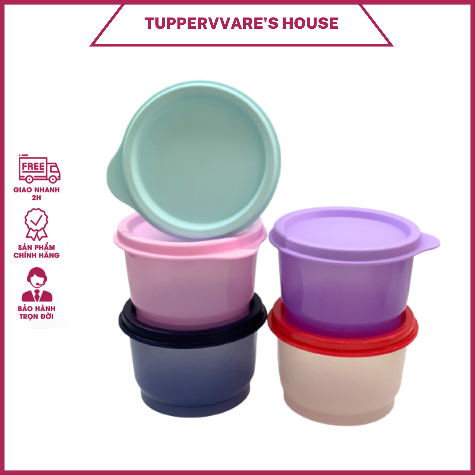 Bộ 04 hộp sữa chua Snack Cup 125ml Tupperware