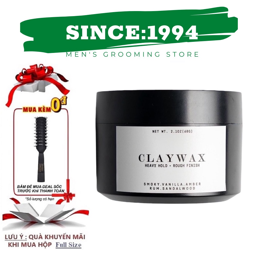 Sáp vuốt tóc nam clay wax 60g - rusty lab