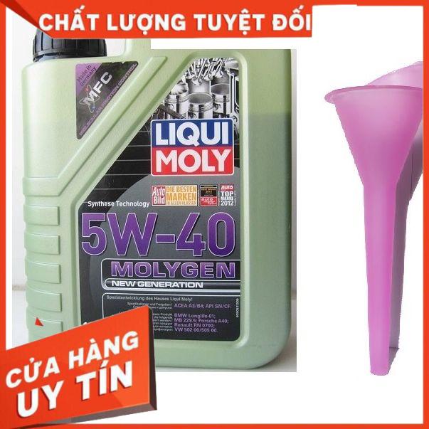 [Free phễu rót] Nhớt Liqui Moly 5W40 Molygen 1L 100% tổng hợp, nhớt liqui molygen dùng cho xe tay ga 5W40 chai 1L