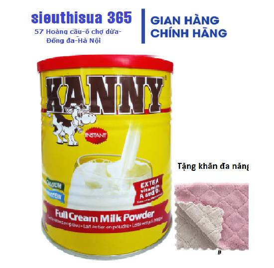 Sữa bột dinh dưỡng nguyên kem Kanny 900g-Tặng khăn mềm mịn