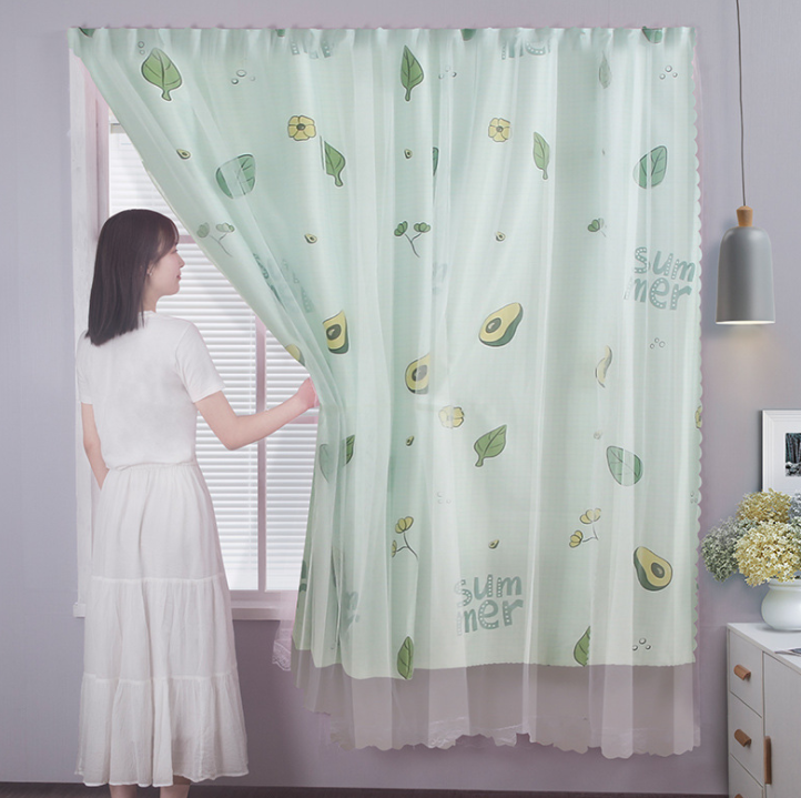 RÈM DÁN TƯỜNG HAI LỚP KHÔNG CẦN THANH TREO 1M NGANG X 1M CAO MẪU TRÁI BƠ