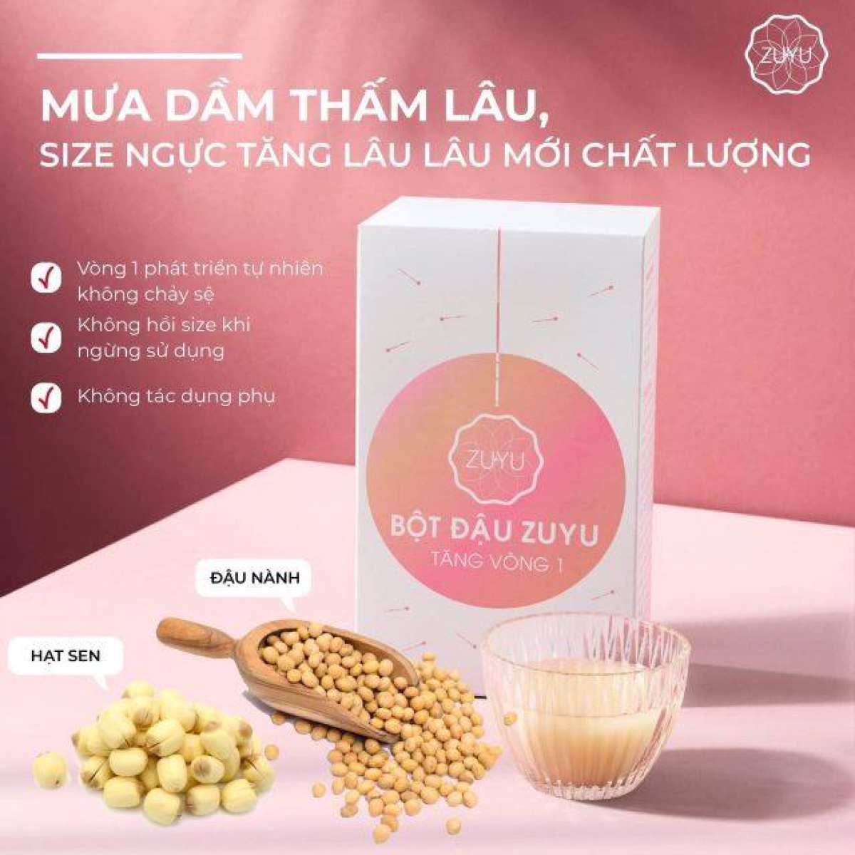 Bột đậu ZuYu Tăng vòng 1+Tặng tinh dầu massage