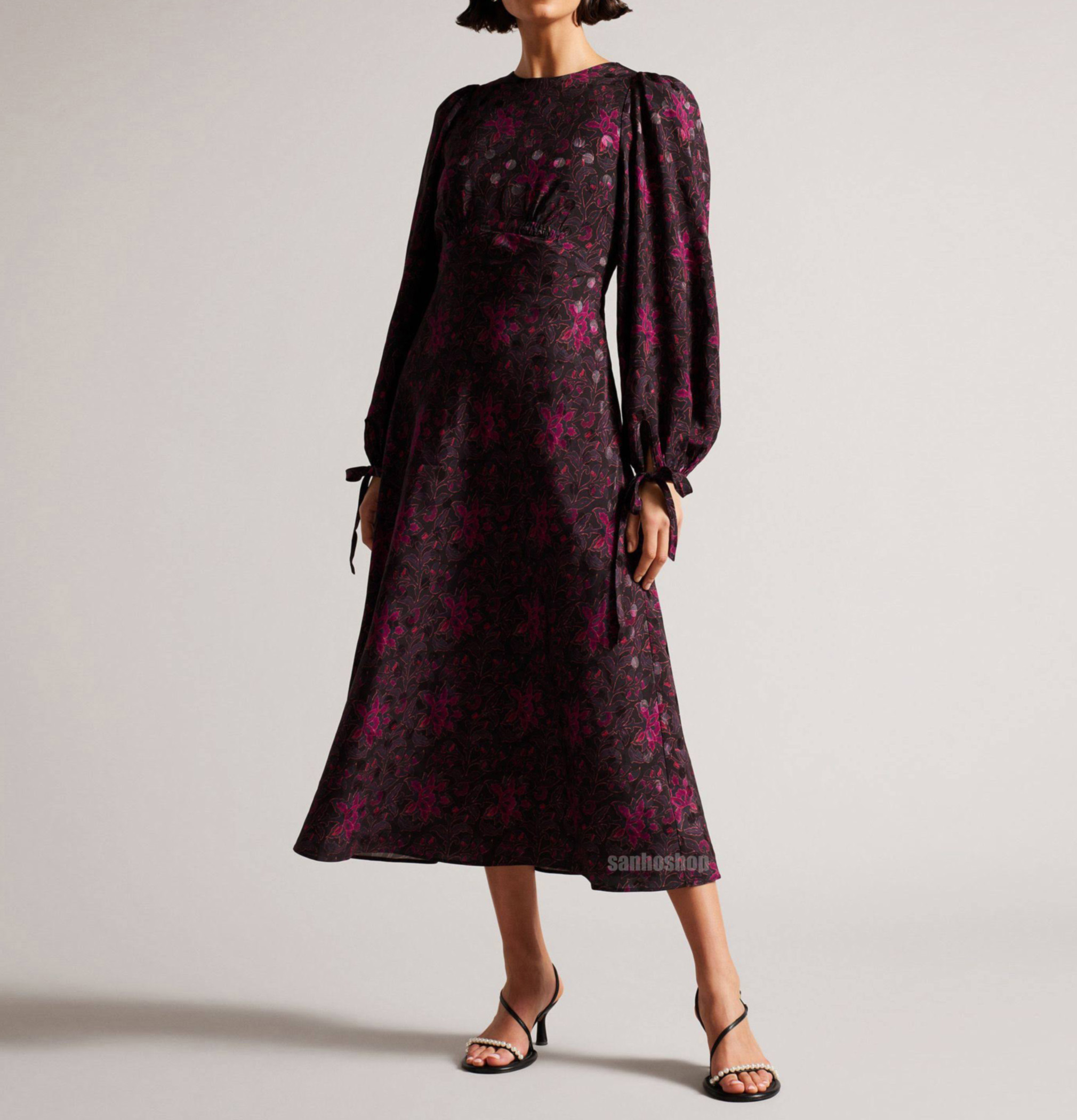 Đầm midi t3d merlisa floral printed