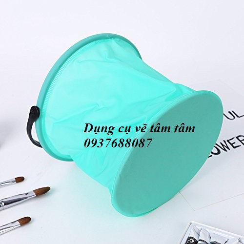 Xô rửa cọ xếp gọn, Xô Xếp vải dù-Dụng cụ vẽ Tâm Tâm