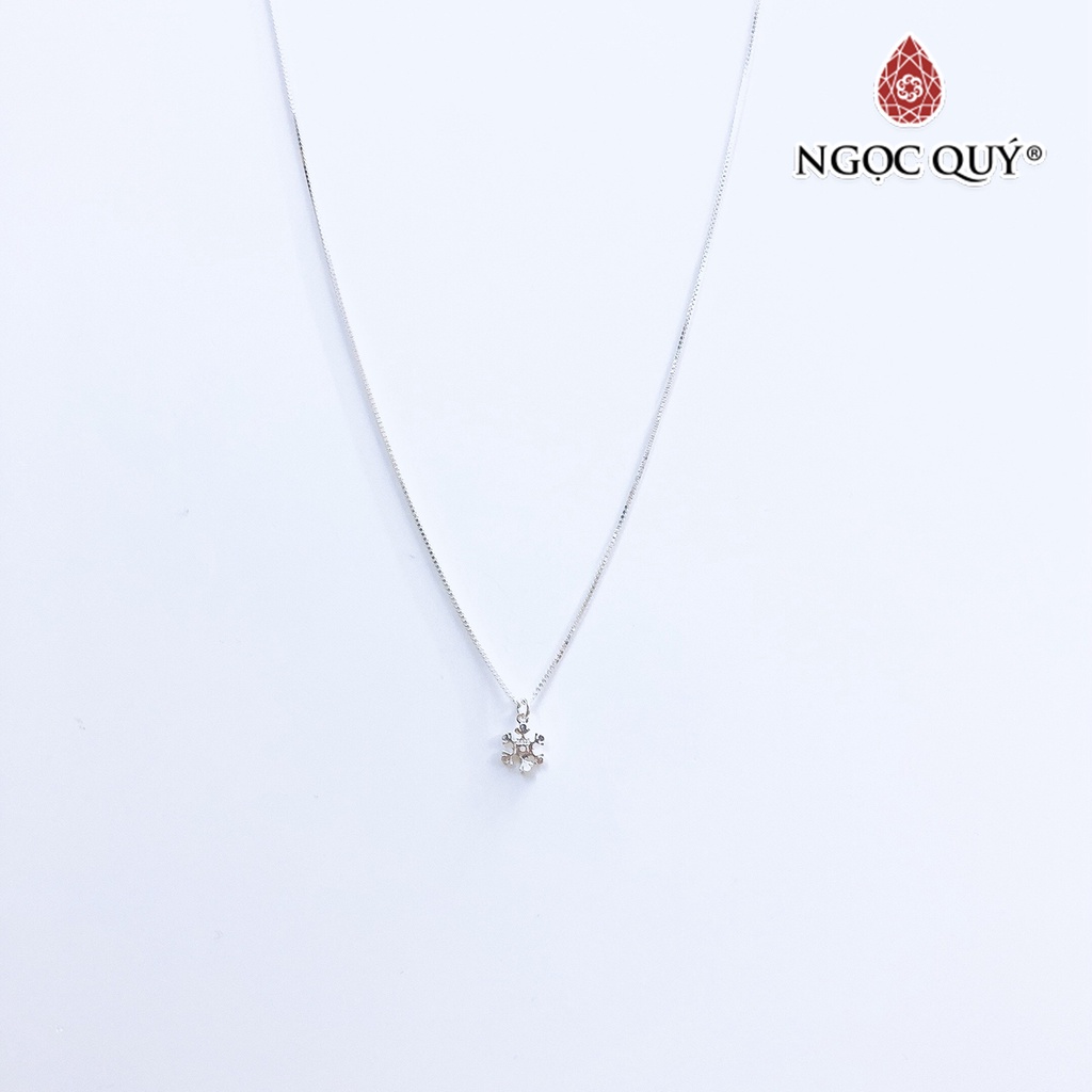 Dây chuyền bạc mặt bông tuyết - ngọc quý