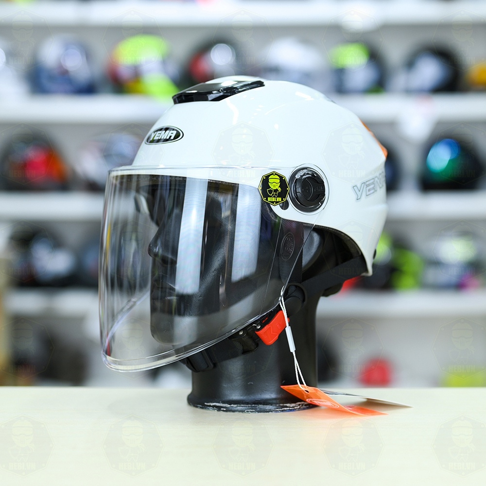 Yema (Kèm Kính) Mũ 1/2 Yema Kèm Kính Chắn FREESIZE Helmet Mũ Yema