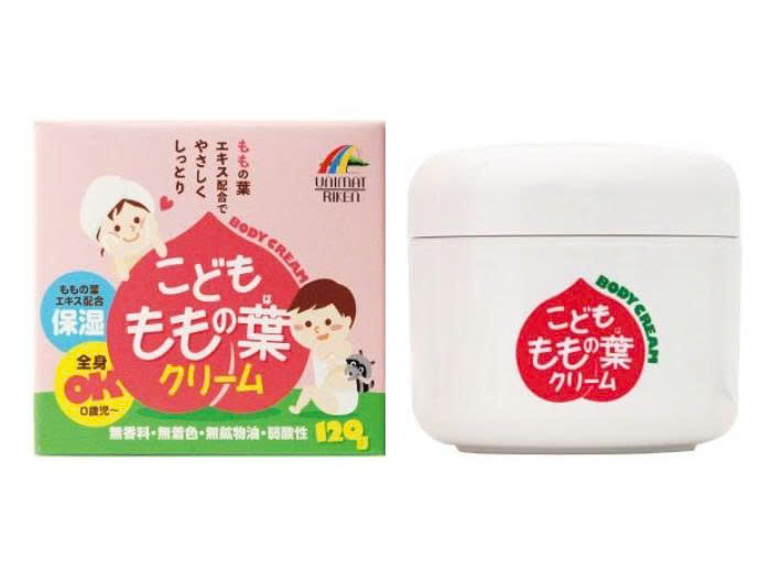 KEM DƯỠNG ẨM CHO BÉ SƠ SINH CHIẾT XUẤT LÁ ĐÀO UNIMAT RIKEN (LỌ 120GR)