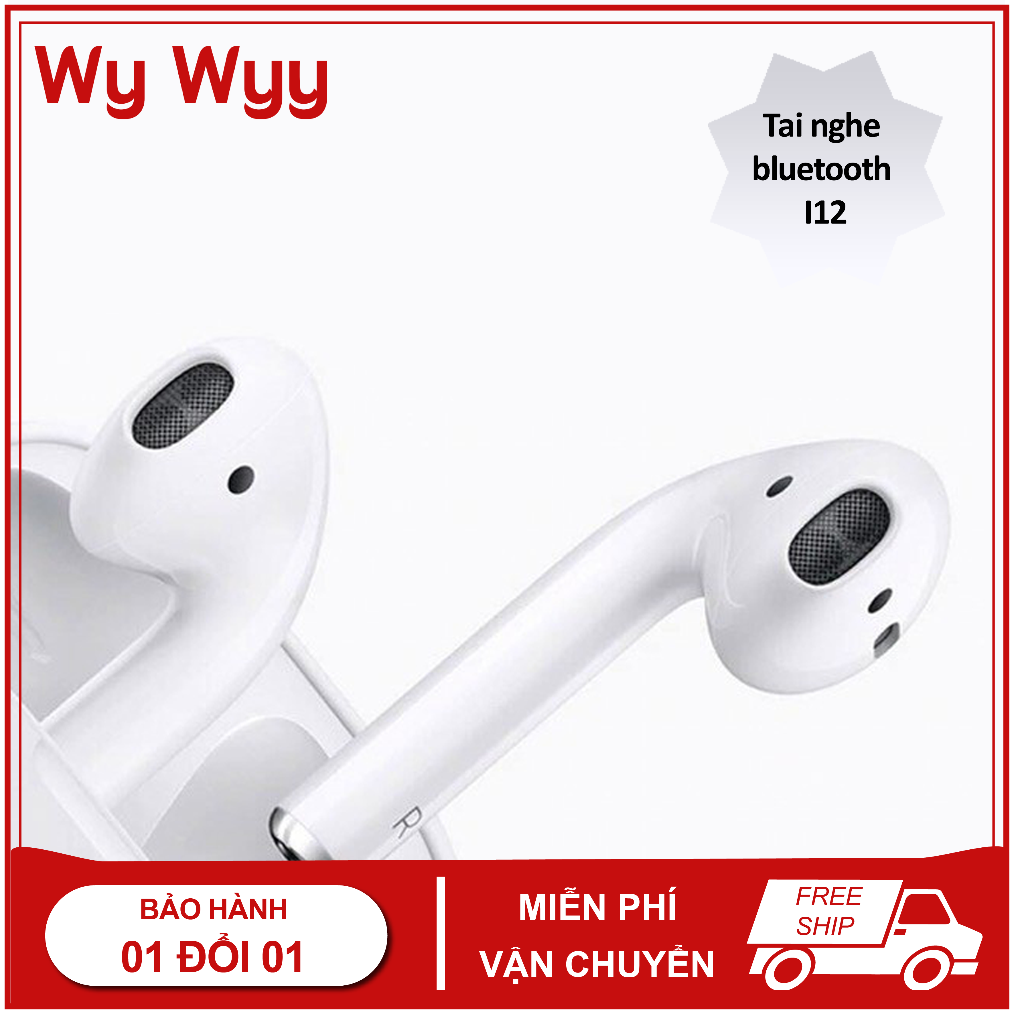 [HCM]Tai nghe bluetooth 5.0 i12 siêu hot . Tai nghe không dây. Tai nghe bluetooth công nghệ mới đàm thoại chuyên sâu. Tai nghe Bluetooth Không Dây i12 TWS Bản Nâng Cấp Chip 5.0 Tai Nghe Không Dây CHẤT LƯỢNG TỐT - Wy Wyy