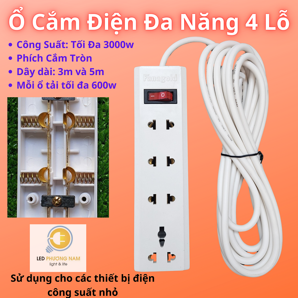 Ổ Cắm Điện Đa Năng 4 Lỗ