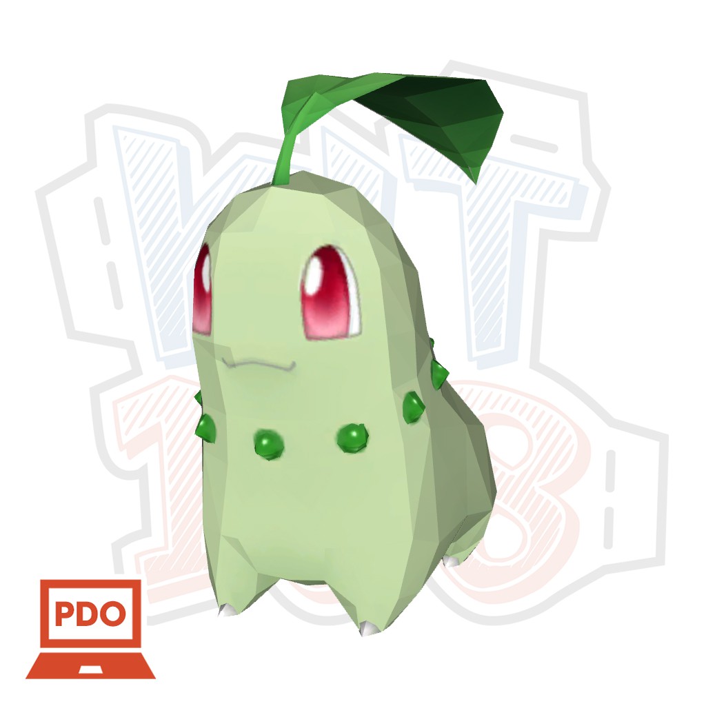 Mô hình giấy Anime Game Pokemon Chikorita