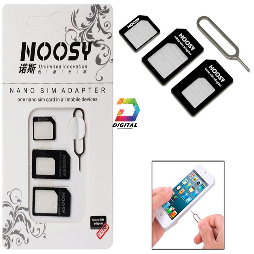 Bộ chuyển đổi nano sim nossy, tặng kèm que chọc sim