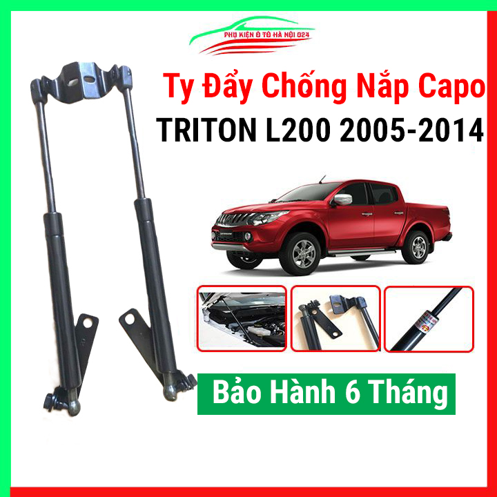 Bộ 2 ty thủy lực chống nắp capo Mitsubishi Triton L200 2005-2014, ben hơi đẩy capo ô tô có kèm phụ kiện