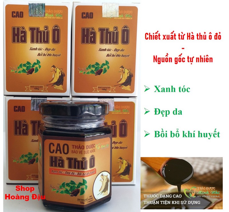 Cao Hà Thủ ô – Hạn chế tóc bạc sớm, Giúp xanh tóc, Đẹp da (Lọ 100g)