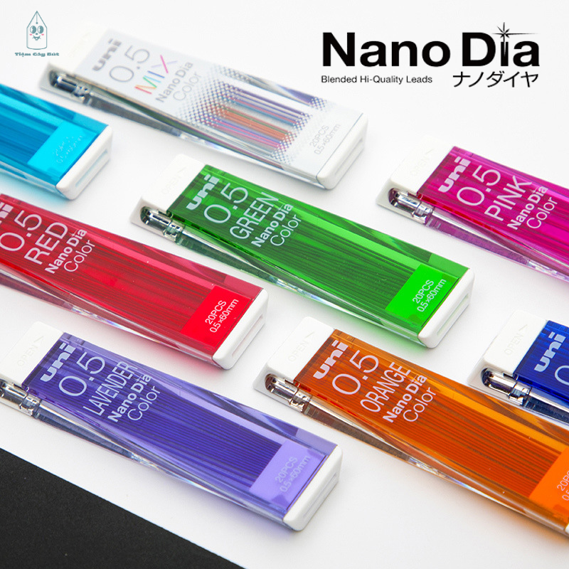Ruột bút chì bấm ngòi bút chì kim có thể tẩy xóa 7 màu Uni Nano Dia Color
