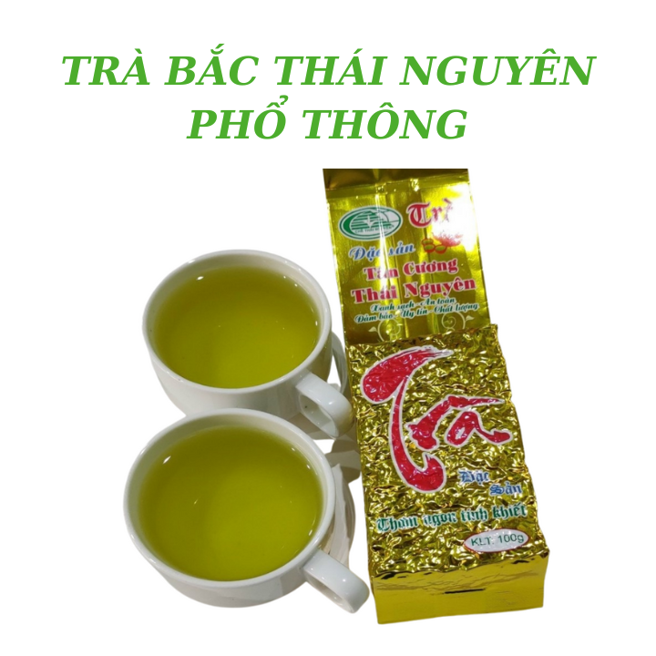 Trà Móc Câu - Trà Xanh Tân Cương Thái Nguyên - 1kg (2 gói 500gr) Trà Phổ Thông Sạch - Nước ánh vàng, vị chát đắng.