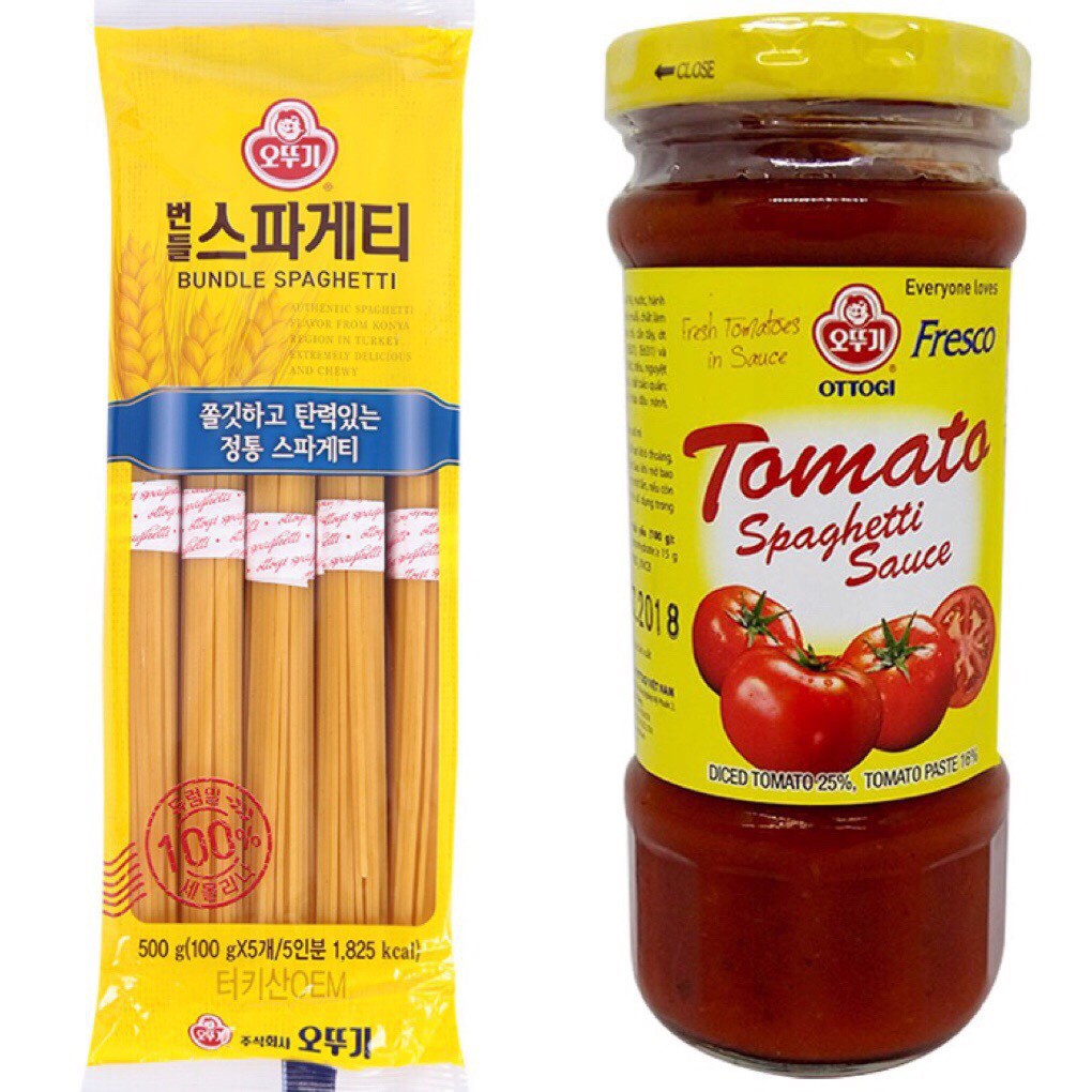 Combo mì ý 500g & sốt spaghetti ottogi 220g