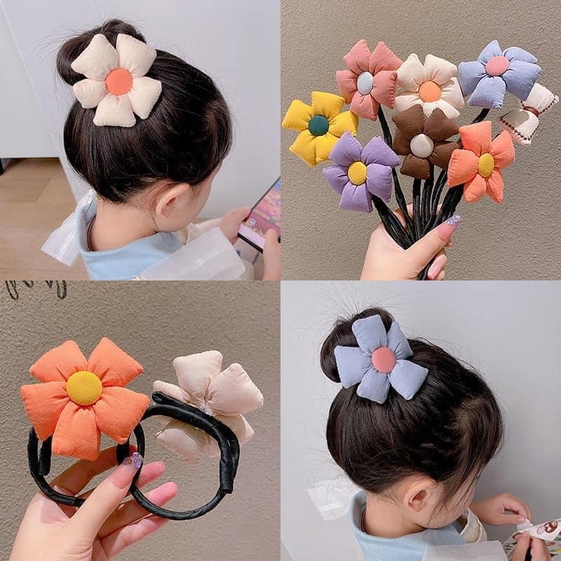 Combo 2 Thanh uốn, búi tóc hình hoa dễ thương cho bé