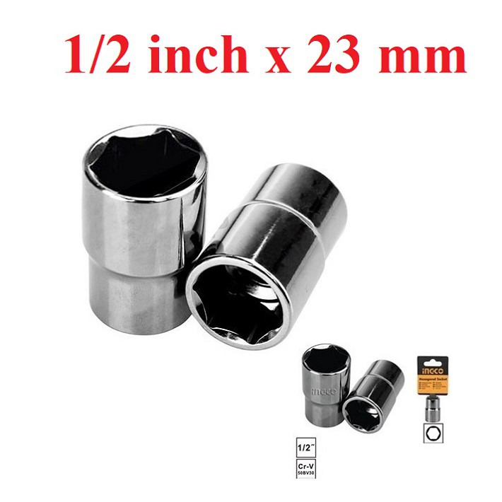 23mm đầu tuýp 1/2inch ingco hhast12231