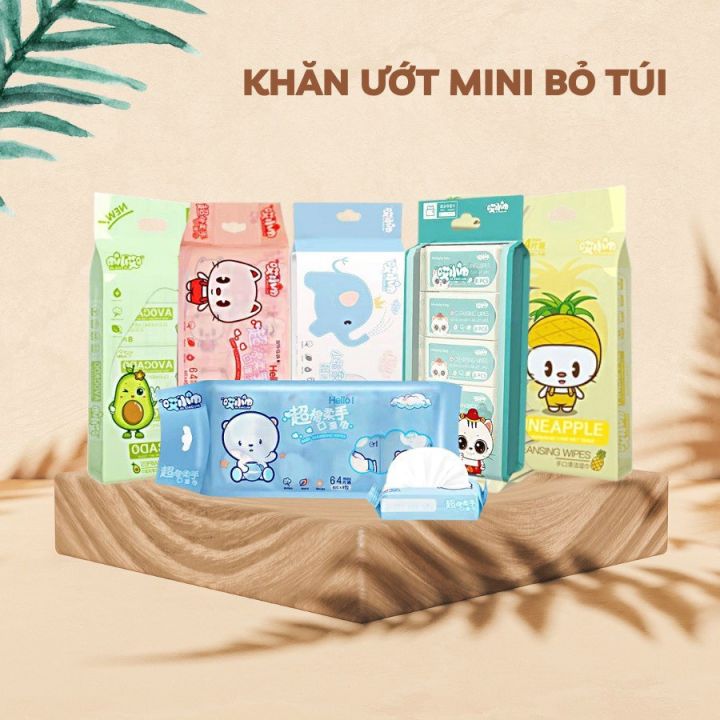  Combo 2 Túi Khăn Ướt Mini Bỏ Túi Tiện Lợi - Gói Nhỏ Diệt Khuẩn Không Chứa Paraben 