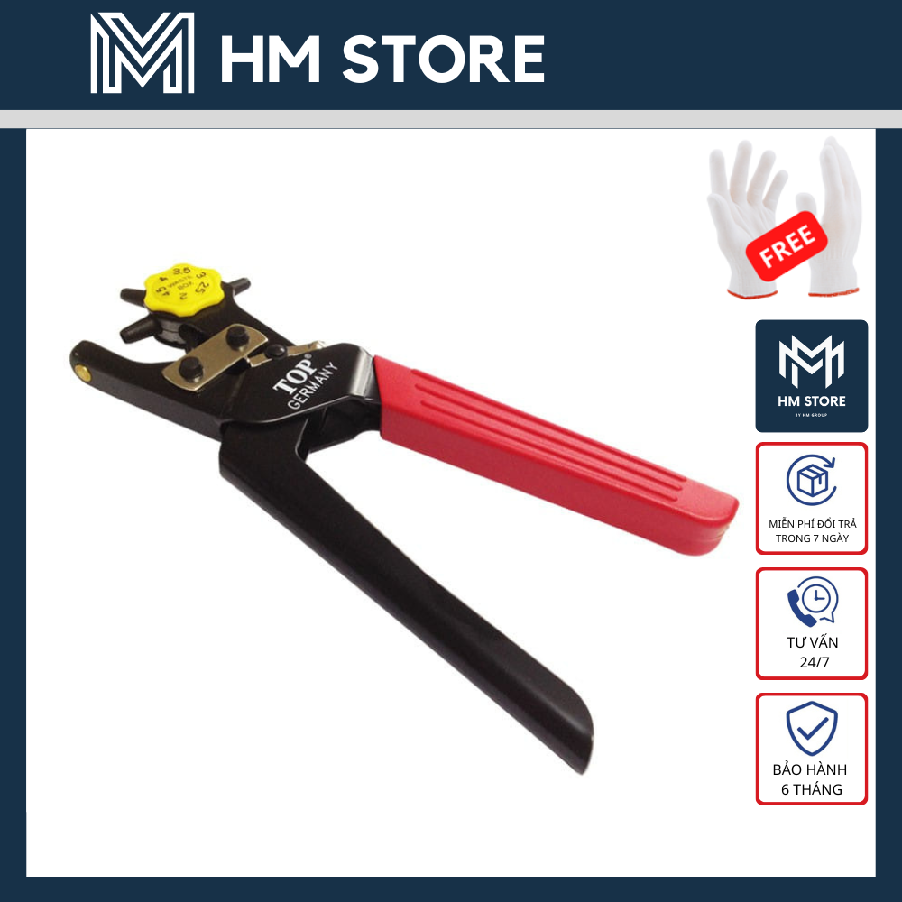 Kìm bấm lỗ dây nịt top cao cấp - kích thước lỗ: 2mm, 2.5mm, 3mm, 3.5mm, 4mm, 4.5mm