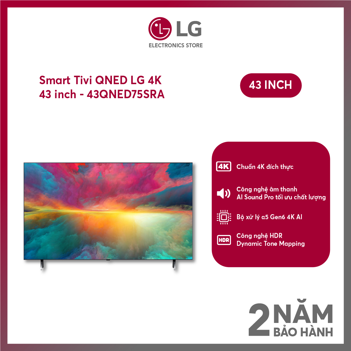 Smart tivi qned lg 4k 43 inch 43qned75sra