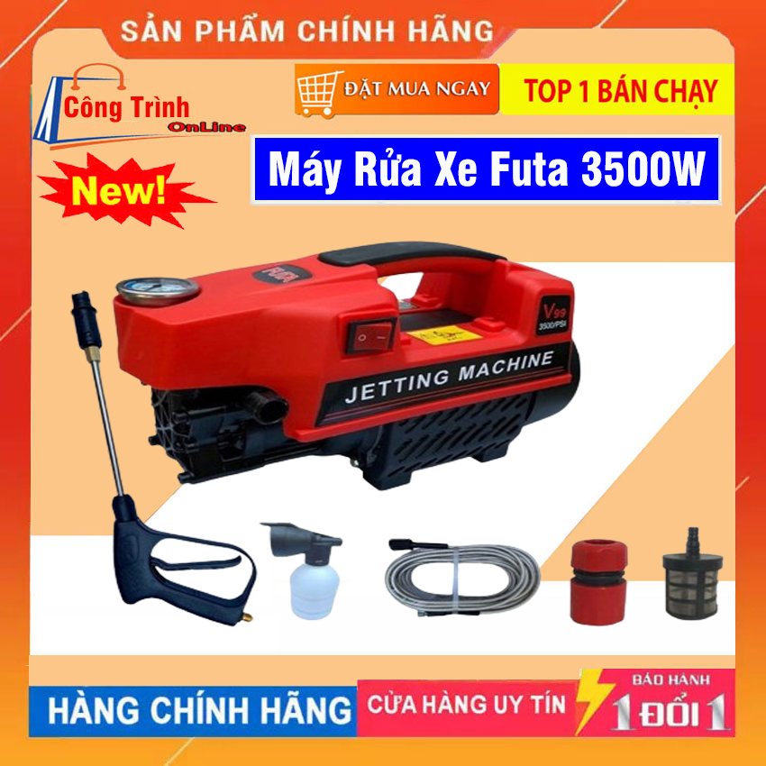 Máy rửa xe tại nhà 3500W Công suất lớn cao áp Nhỏ gọn tiếng ồn thấp tiện lợimáy rửa xe công nghiệp dùng điện 220V