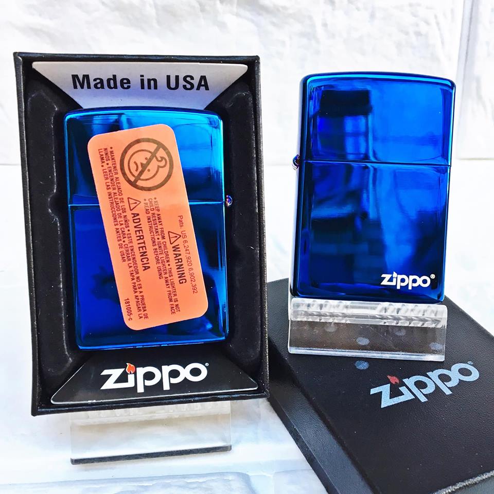 Bật lửa zippo mỹ fullbox - trơn bóng #màu xanh - nắng xuân