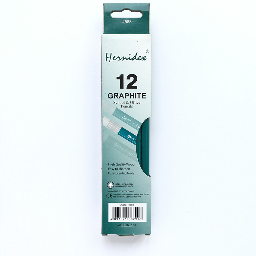 Hộp 12 cây Bút chì gỗ Hernidex 588 có đầu tẩy