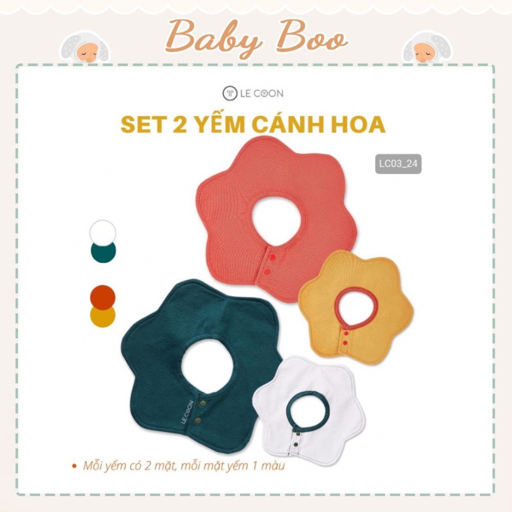 Yếm cổ hình cánh hoa Lecoon set 2c [ babyboo]